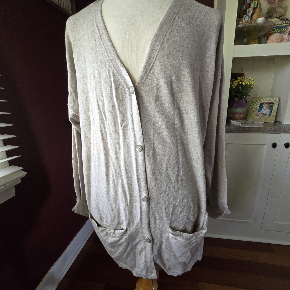 Woman Within Pus Size Lace Up Sweater 3x